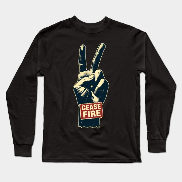 Peace and love Ceasefire Long Sleeve T-Shirt by TomFrontierArt